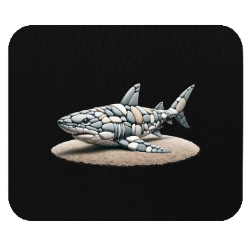 Discover Serene Pebble Art Great White Shark Mouse Pads