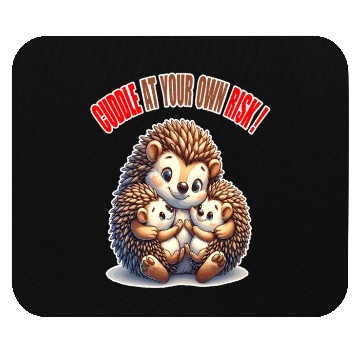 Discover Hedgehog Family Hug, Cuddle Caution Cute Mouse Pads