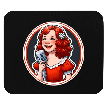 Discover 'Annie's Song' Vintage Microphone Illustration Mouse Pads