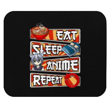 Discover eat sleep anime repeat cute lovers obsessed Mouse Pads