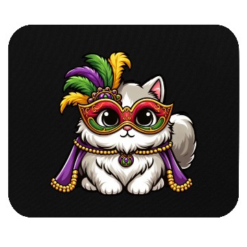 Discover Mardi Gras Persian Cat, Masked Cat Costume Mouse Pads