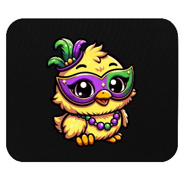Discover Mardi Gras Chicken, Dressed-up Chick Mouse Pads