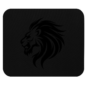 Discover Angry Lion Head Tattoo Style Waving Mane Mouse Pads
