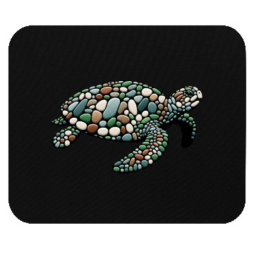 Discover Serenity Swim - Stone Mosaic Sea Turtle Mouse Pads
