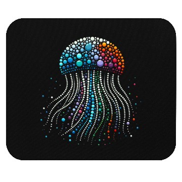 Discover Neon Abyss - Jellyfish Pebble Art Mouse Pads