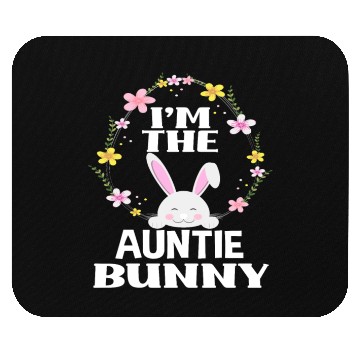 Discover I Am Auntie Easter Bunny Flower Wreath Easter Mouse Pads