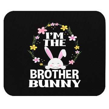Discover I Am Brother Easter Bunny Flower Wreath Easter Mouse Pads
