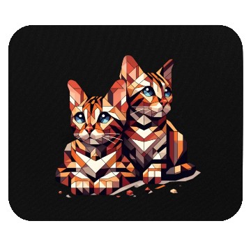 Discover Bengal Kittens Geometric Shape Mouse Pads