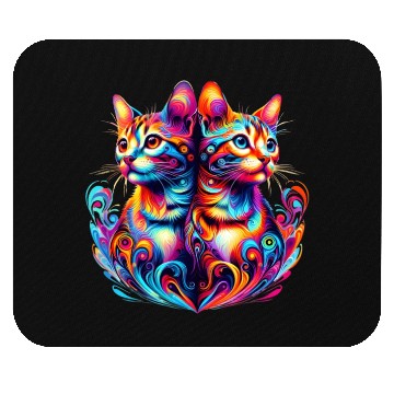 Discover Bengal Kittens Colorful Cats Mouse Pads