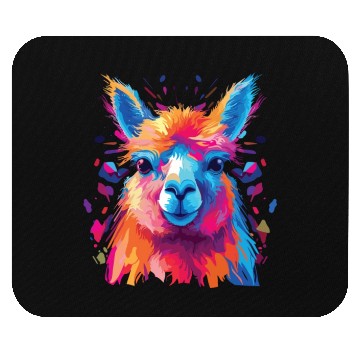 Discover Watercolor Colorful Alpaca Colorful Animals Mouse Pads