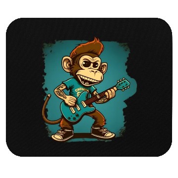 Discover Monkey Chimpanzee Playing Acousitc Rock Guitar Mouse Pads