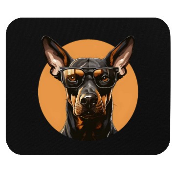 Discover Doberman natural ears Mouse Pads