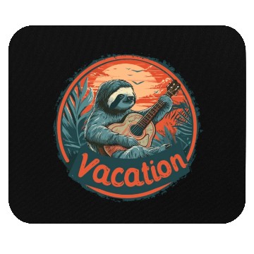 Discover Tropical Sloth Guitar Vacation Sunset Beach Mouse Pads