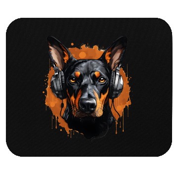 Discover Doberman natural ears Mouse Pads