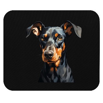 Discover Doberman natural ears Mouse Pads