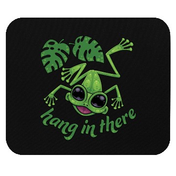 Discover Hang In There Happy Green Tree Frog Mouse Pads