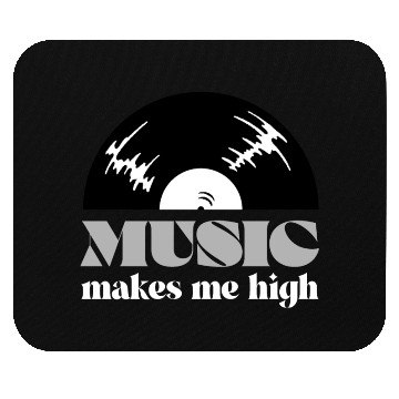 Discover Music makes me high Vinyl Mouse Pads