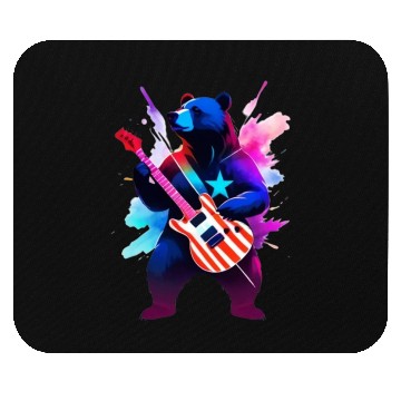 Discover Merica Bear - Rock'n Out! Mouse Pads