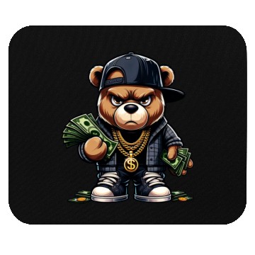 Discover teddy bear with money Mouse Pads