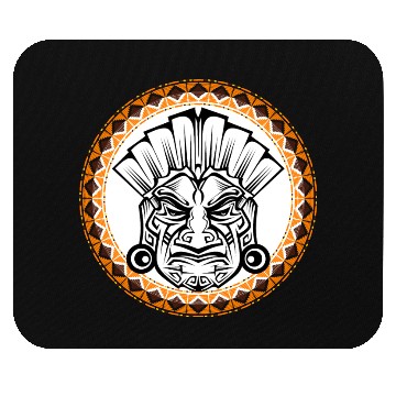 Discover Mythical Portrait with Amerindian Ink Tattoos Mouse Pads