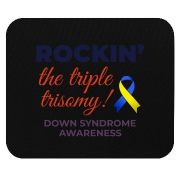 Discover Down Syndrome Awareness Triple Trisomy Rock Mouse Pads
