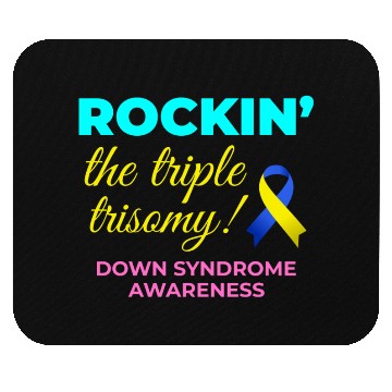 Discover Down Syndrome Awareness Triple Trisomy Rock Mouse Pads