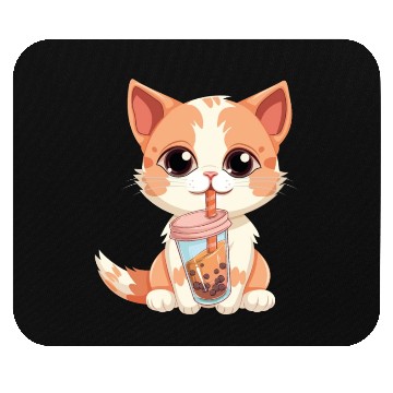 Discover Cat Boba Tea Bubble Tea Anime Kawaii Neko Mouse Pads