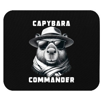Discover Capybara With Sunglasses Capybara Commander Mouse Pads