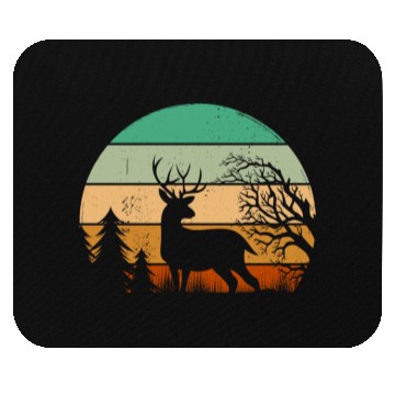 Discover Serene Deer Twilight Forest Silhouette Mouse Pads