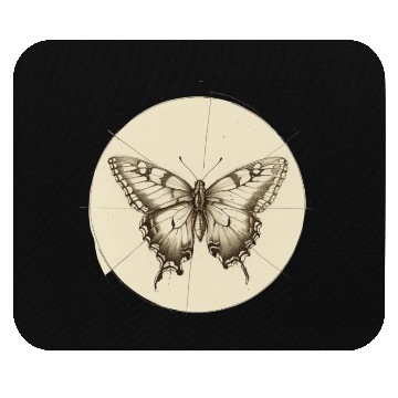 Discover Butterfly pencil sketch Mouse Pads
