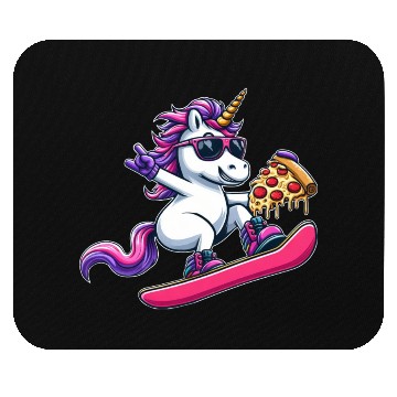 Discover Unicorn Snowboarder Pizza Cool Mouse Pads