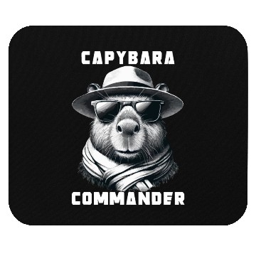 Discover Capybara With Sunglasses Capy Commander Mouse Pads