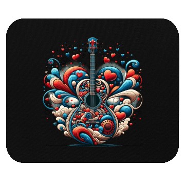 Discover Retro Style Guitar for Guitarists Mouse Pads