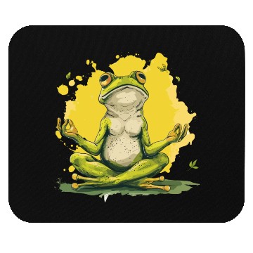 Discover Yoga Frog Relaxation Chilling Meditation Mouse Pads