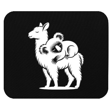 Discover Funny Llama With A Chilling Koala On Its Back Mouse Pads