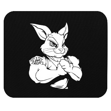 Discover Rabbit Biceps Tattoo I Love Mom Mouse Pads