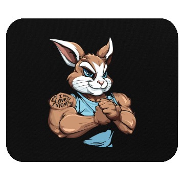 Discover Rabbit Biceps Tattoo I Love Mom Mouse Pads
