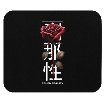 Discover Ephemerality Rose Japanese Script Soft Grunge Mouse Pads