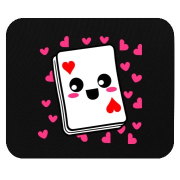 Discover Kawaii Playing Card Hearts Mouse Pads