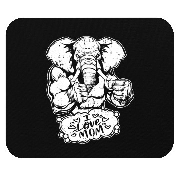 Discover Elephant I Love Mom Mouse Pads