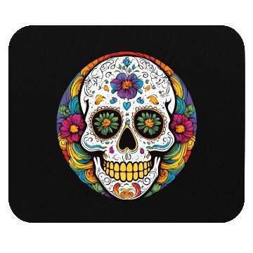 Discover Sugar skull rainbow Mouse Pads