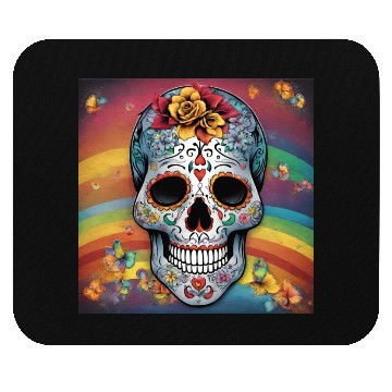 Discover A Sugar Skull pastel colors & Rainbow Mouse Pads