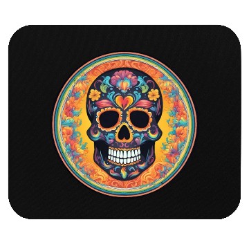 Discover Sugar skull rainbow Mouse Pads
