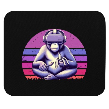 Discover Virtual Zen: Retro Aesthetic Gamer Gorilla Mouse Pads
