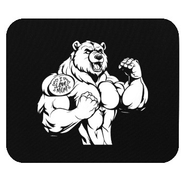 Discover Brown Bear Biceps Tattoo I Love Mom Mouse Pads