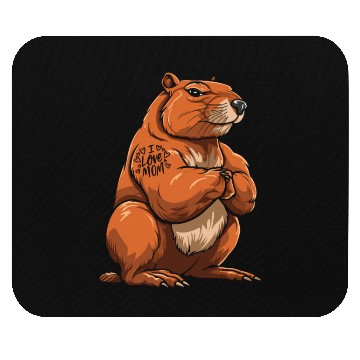 Discover Capybara Biceps Tattoo I Love Mom Mouse Pads