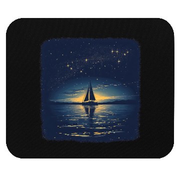 Discover Starry Night Sailing Catamaran Mouse Pads