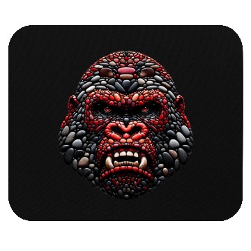 Discover Ferocious Ruby Gorilla Pebble Art Expression Mouse Pads