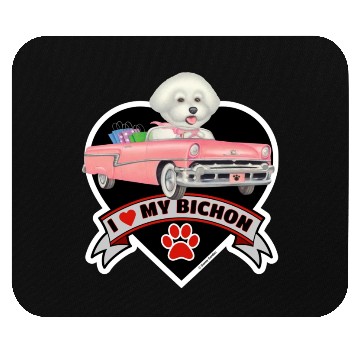 Discover A cute I love my Bichon Frise Dog Mouse Pads