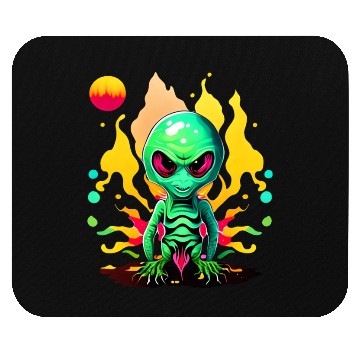 Discover Green Alien Design Mouse Pads